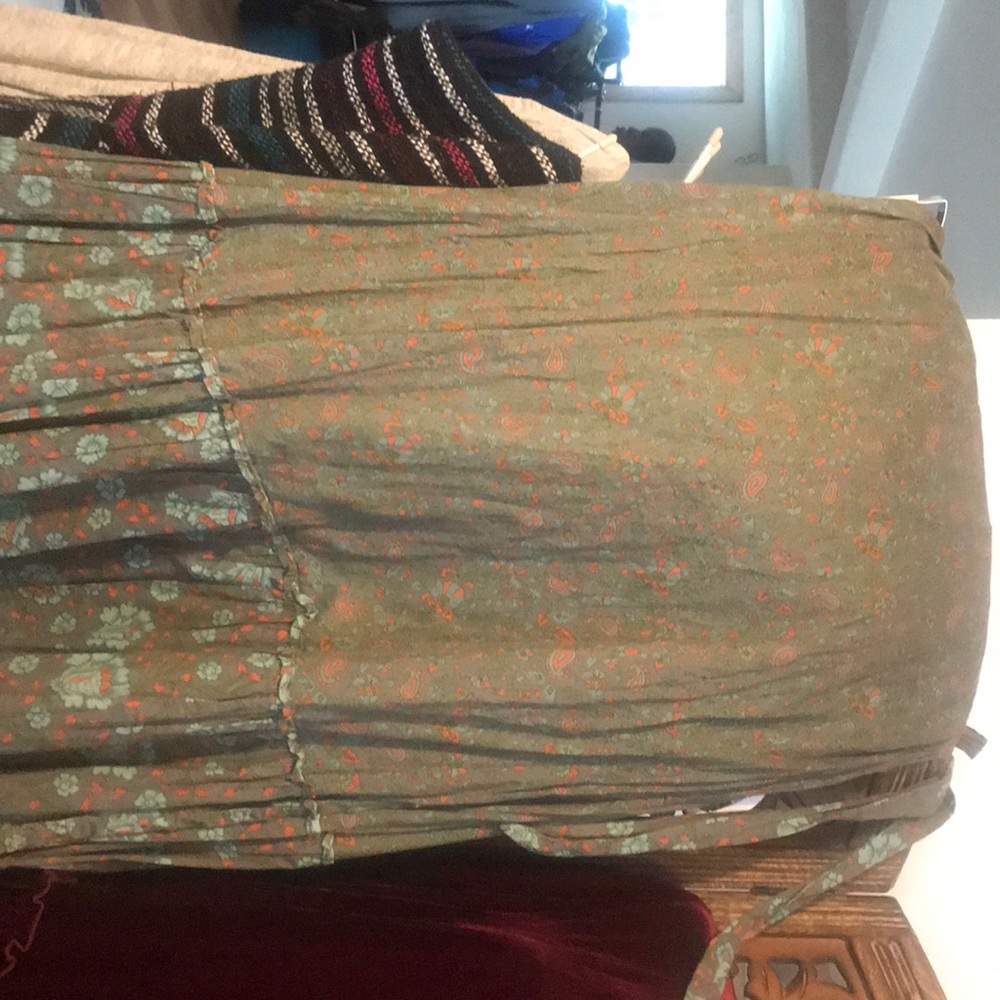 Long grey with floral wrap Sundance skirt